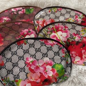 Five Floral Patterned Women's Cosmetic Bags